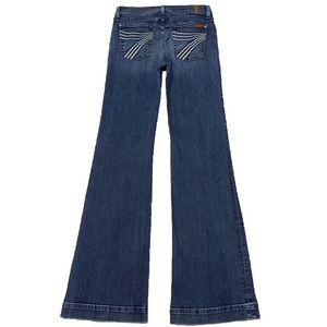 7 For All Mankind Dojo 29X34 Long Flare Super Stretch Jeans Runs Small